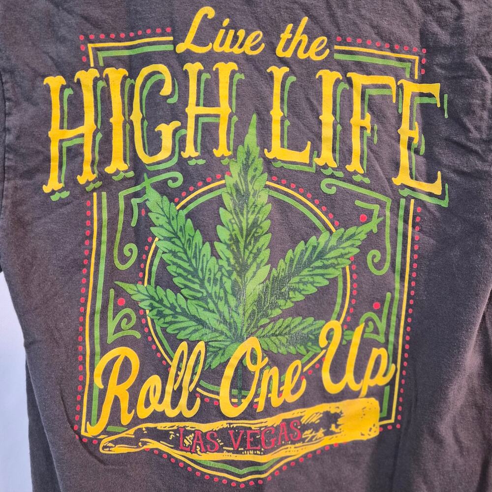 Las Vegas Weed Graphic Tee Port‎ & Company Live The High Life Roll One Up Small